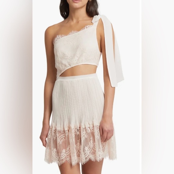 NWOT Rya Collection Anniversary Chemise S Ivory/Beige Tie one shoulder